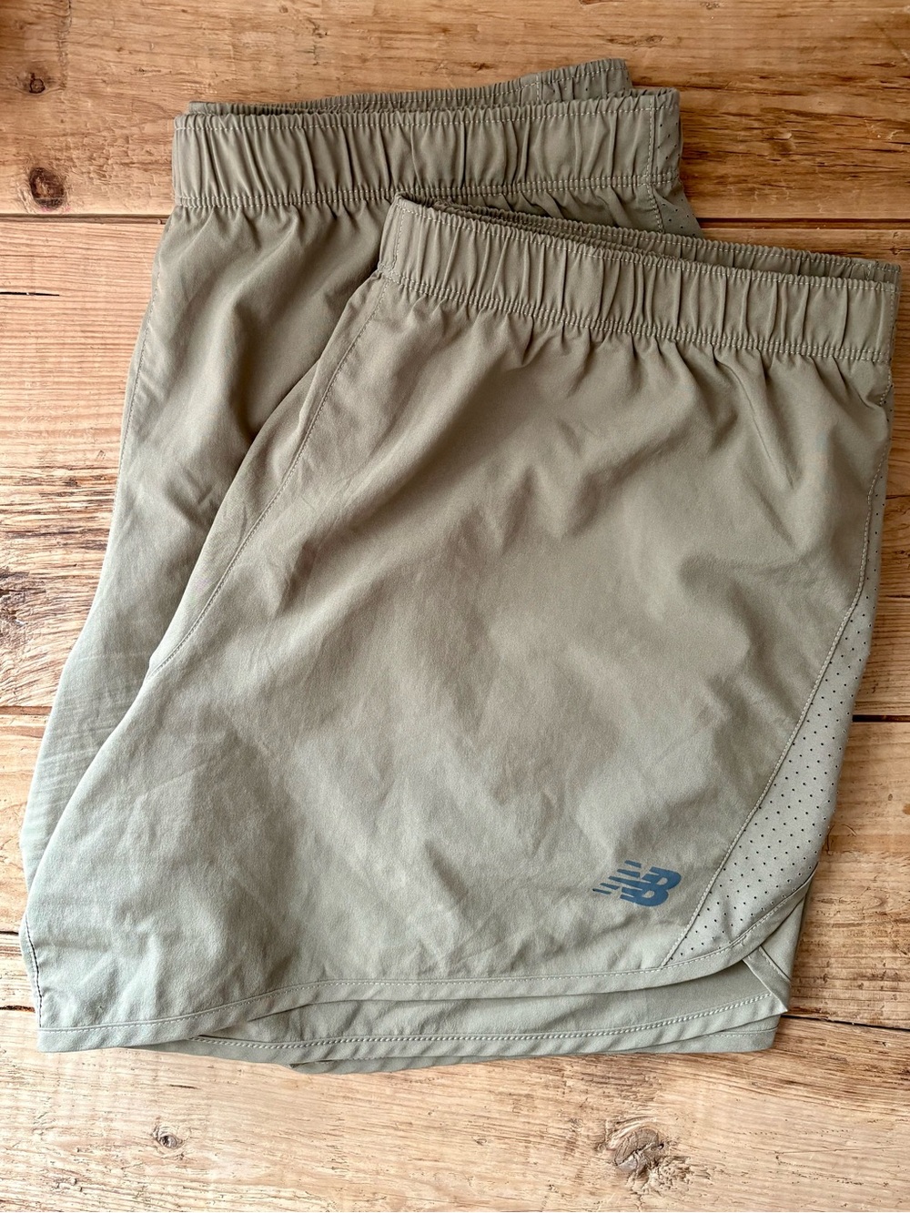 New Balance—(2 Pairs) Athletic Running Shorts, Army Green